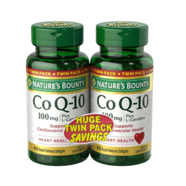 Nature's Bounty CoQ10 100mg Twin Pack, 60 Count, 2 Pack