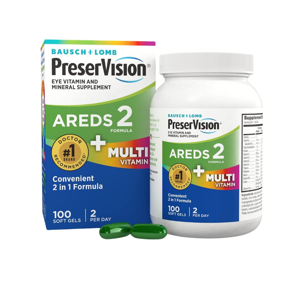 PreserVision AREDS 2 + Multivitamin, 2-in-1 Eye Vitamin, Contains Vitamin C, D, E & Zinc, 120 Softgels