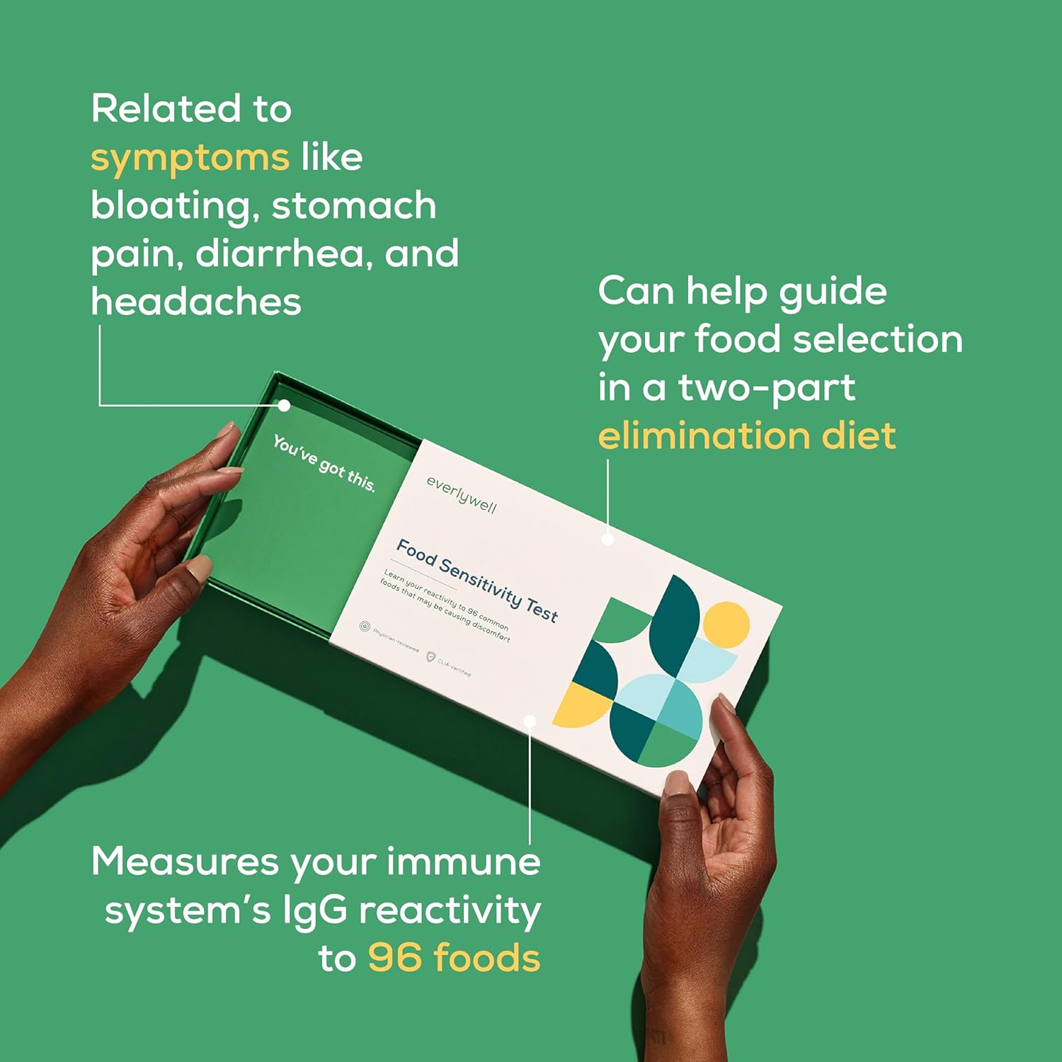 Everlywell Food Sensitivity Test - Learn How Your Body Responds to 96 Different Foods - at-Home Collection Kit - CLIA-Certified Labs - Ages 18+