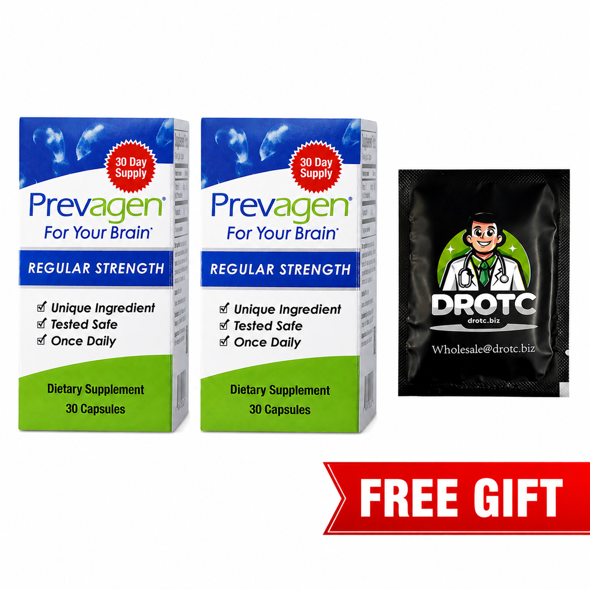 Prevagen® Regular Strength Capsules - 10mg Apoaequorin, 30ct + + Free DR OTC Eye Wipe