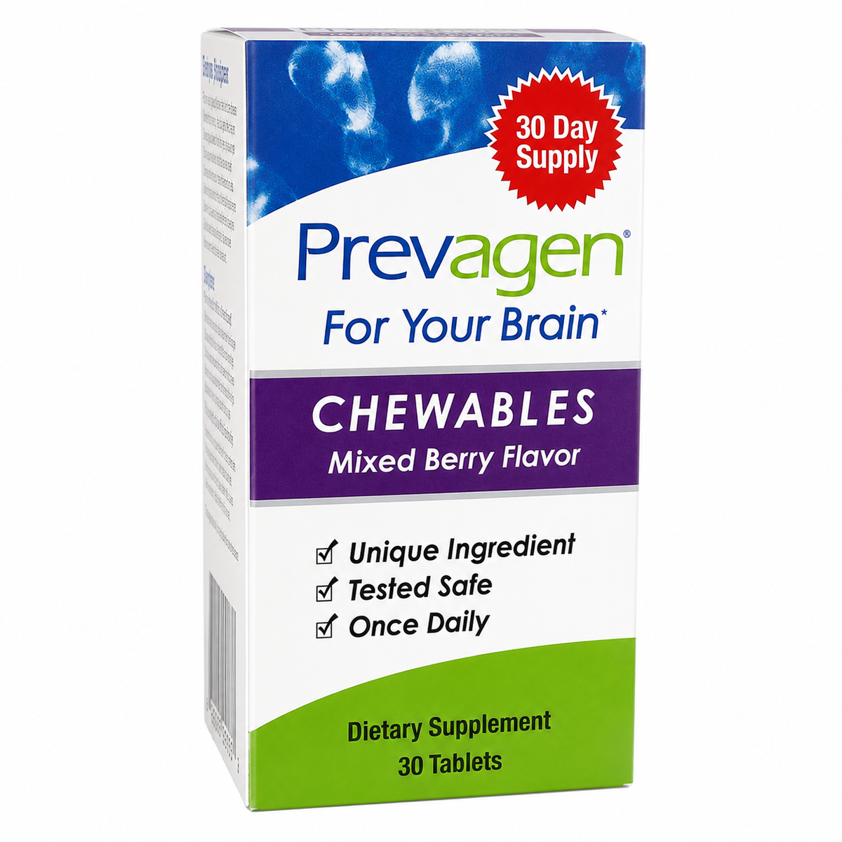 Prevagen® Regular Strength Berry Flavor Chewables - 10mg Apoaequorin, 30ct + Free DR OTC Eye Wipe