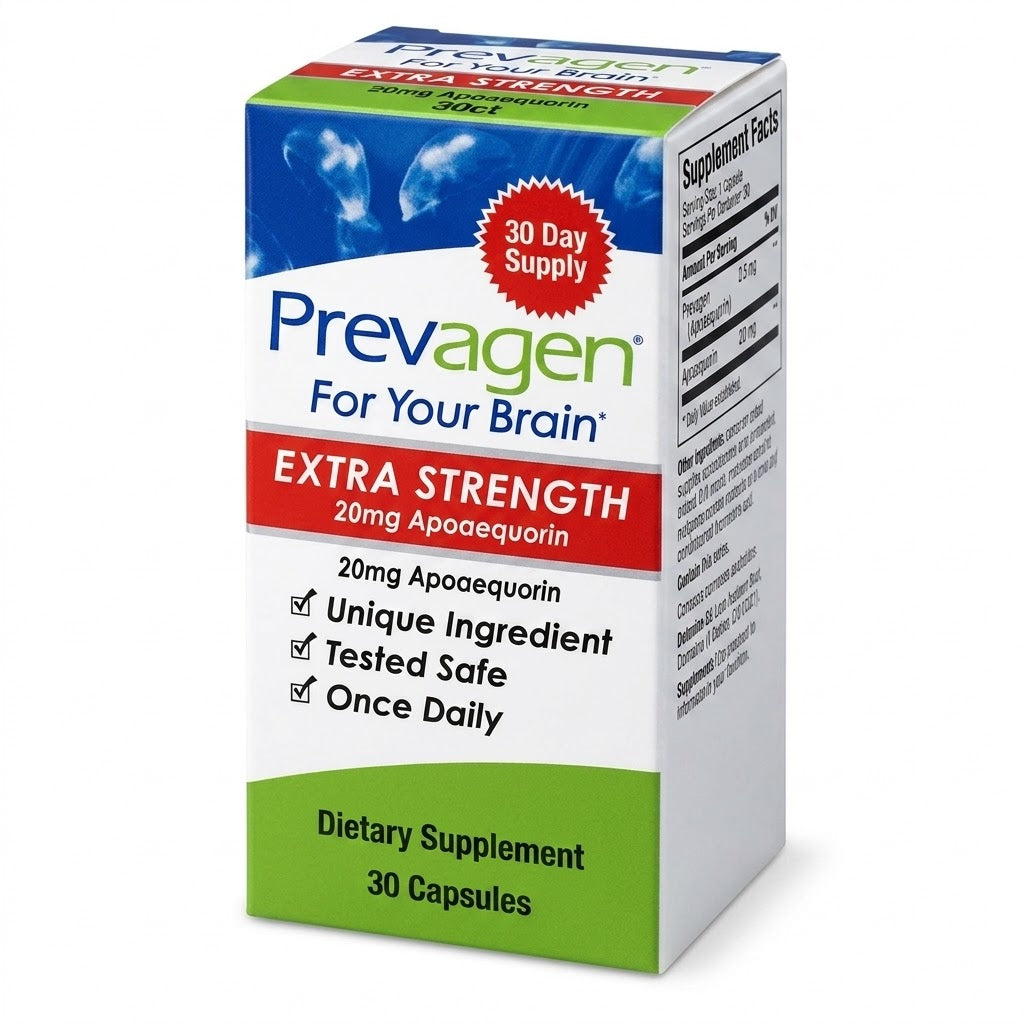 Prevagen® Extra Strength Capsules - 20mg Apoaequorin, 30ct + + Free DR OTC Eye Wipe