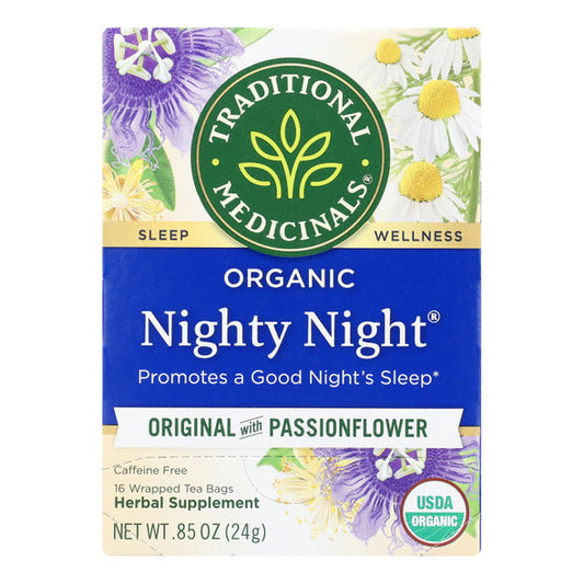 Traditional Medicinals Organic Nighty Night Herbal Tea - 16 Tea Bags - Case of 6