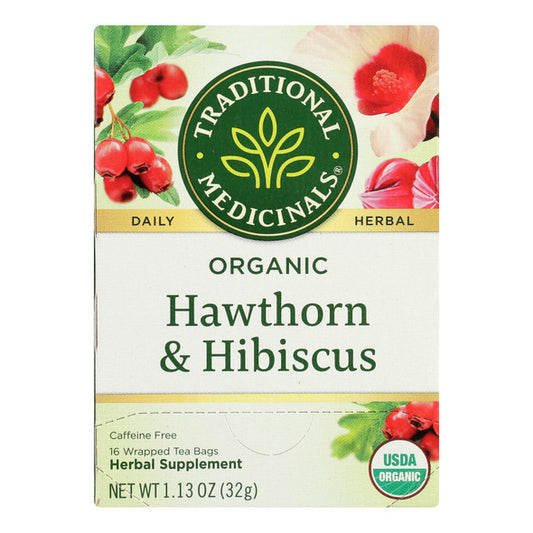 Traditional Medicinals Organic Heart Tea - Hawthorn with Hibiscus - Case of 6 - 16 Bags