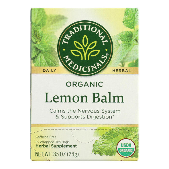 Traditional Medicinals Organic Herbal Tea - Lemon Balm Lemon Bal Og2 - Case of 6 - 16 Bags