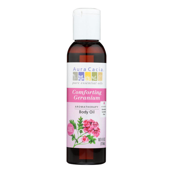 Aura Cacia - Aromatherapy Body Oil Comforting Geranium - 4 fl oz