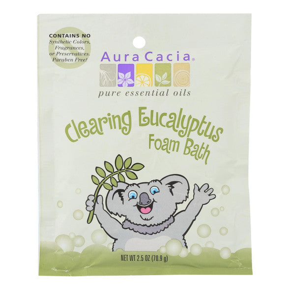 Aura Cacia Clearing Foam Bath - Eucalyptus - Case of 6 - 2.5 oz