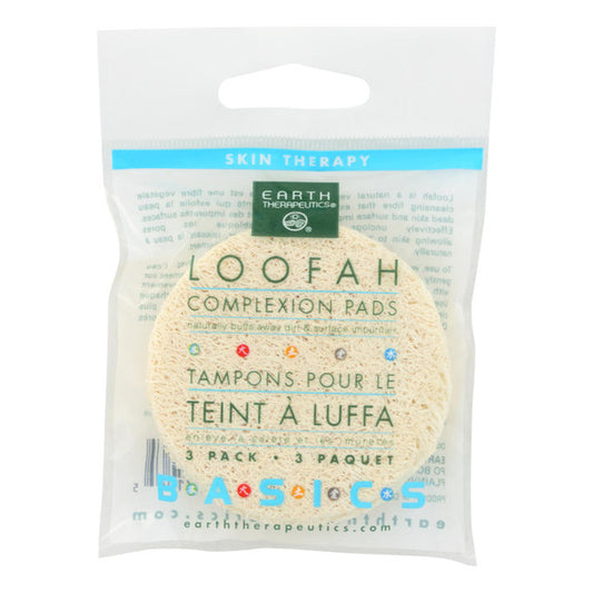 Earth Therapeutics Loofah Complexion Pads - 3 Pads - Case of 12