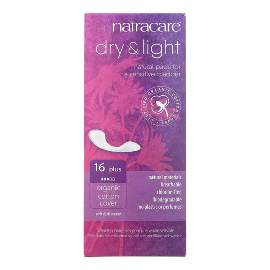 Natracare - Pads Dry & light Plus - 16 count