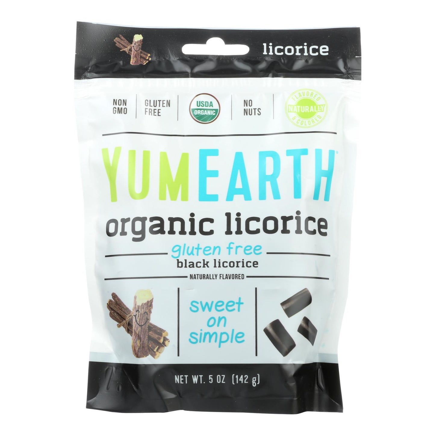 Yumearth Organics Licorice - Organic - Black - Soft - Case of 12 - 5 oz