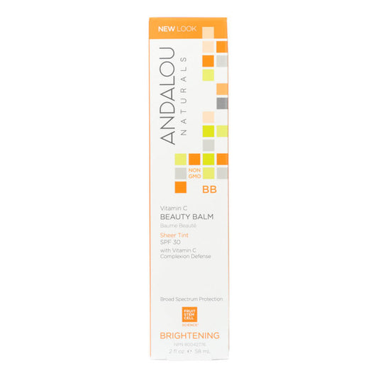 Andalou Naturals - Brightening Beauty Balm - Sheer Tinted Face Cream with SPF 30 - 2 oz