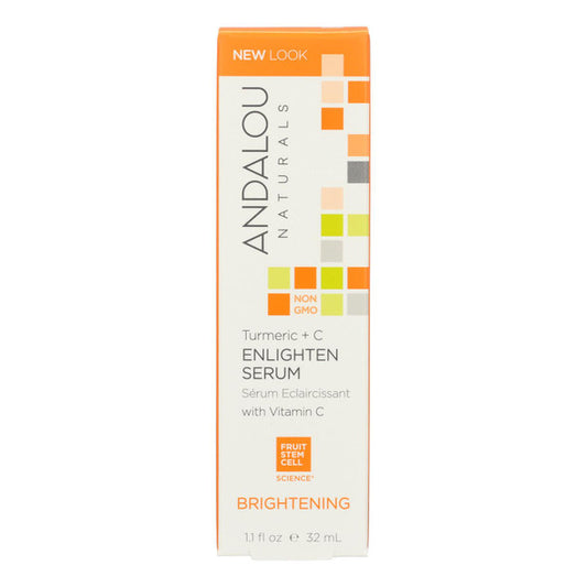 Andalou Naturals Enlighten Serum Turmeric + C Brightening - 1.1 oz