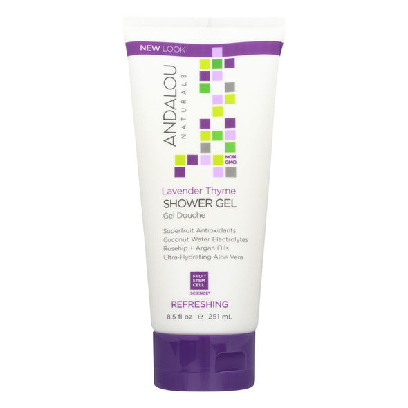 Andalou Naturals Shower Gel - Lavender Thyme Refreshing - 8.5 fl oz