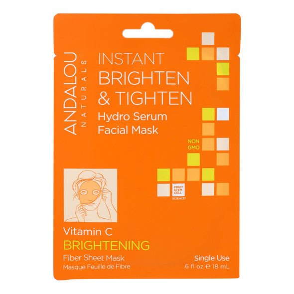 andalou Naturals Instant Brighten & Tighten Facial Mask - Vitamin C - Case of 6 - 0.6 fl oz