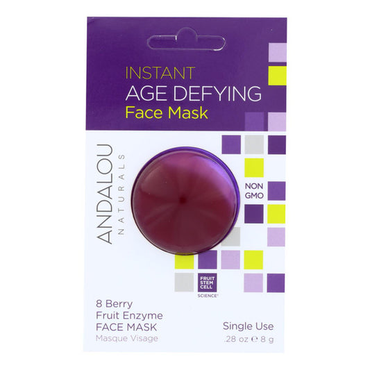 andalou Naturals Instant Age Defying Face Mask - 8 Berry Fruit Enzyme - Case of 6 - 0.28 oz