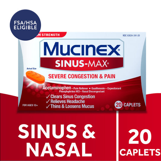 Mucinex Sinus-Max Severe Congestion Caplets, 20 count