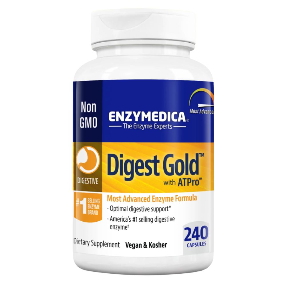 Enzymedica Digest Gold, Maximum Strength Digestive Enzymes, Helps Digest Large Meals for Instant Bloating Relief, 240 Count