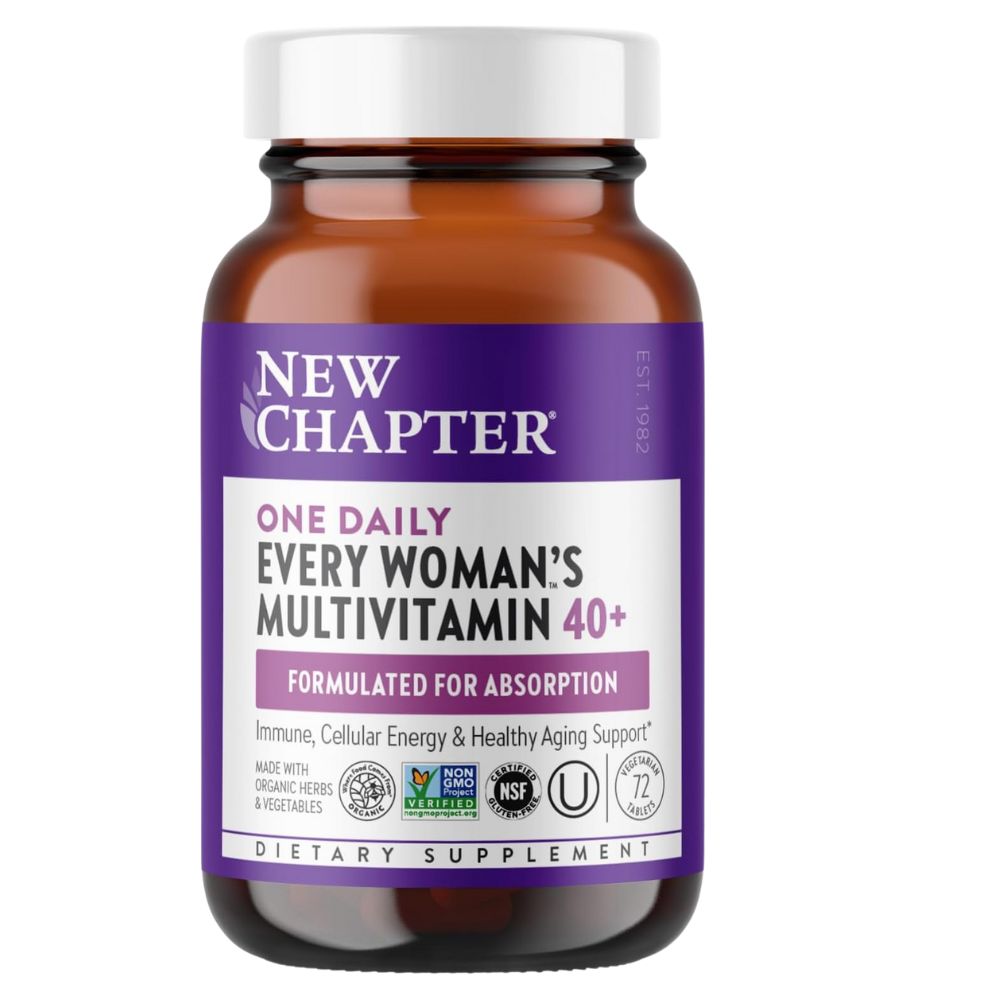New Chapter Women's Multivitamin 40 plus for Energy, Healthy Aging + Immune Support with 20+ Nutrients - Every Woman's One Daily 40+, Gentle on the Stomach, 72 Count