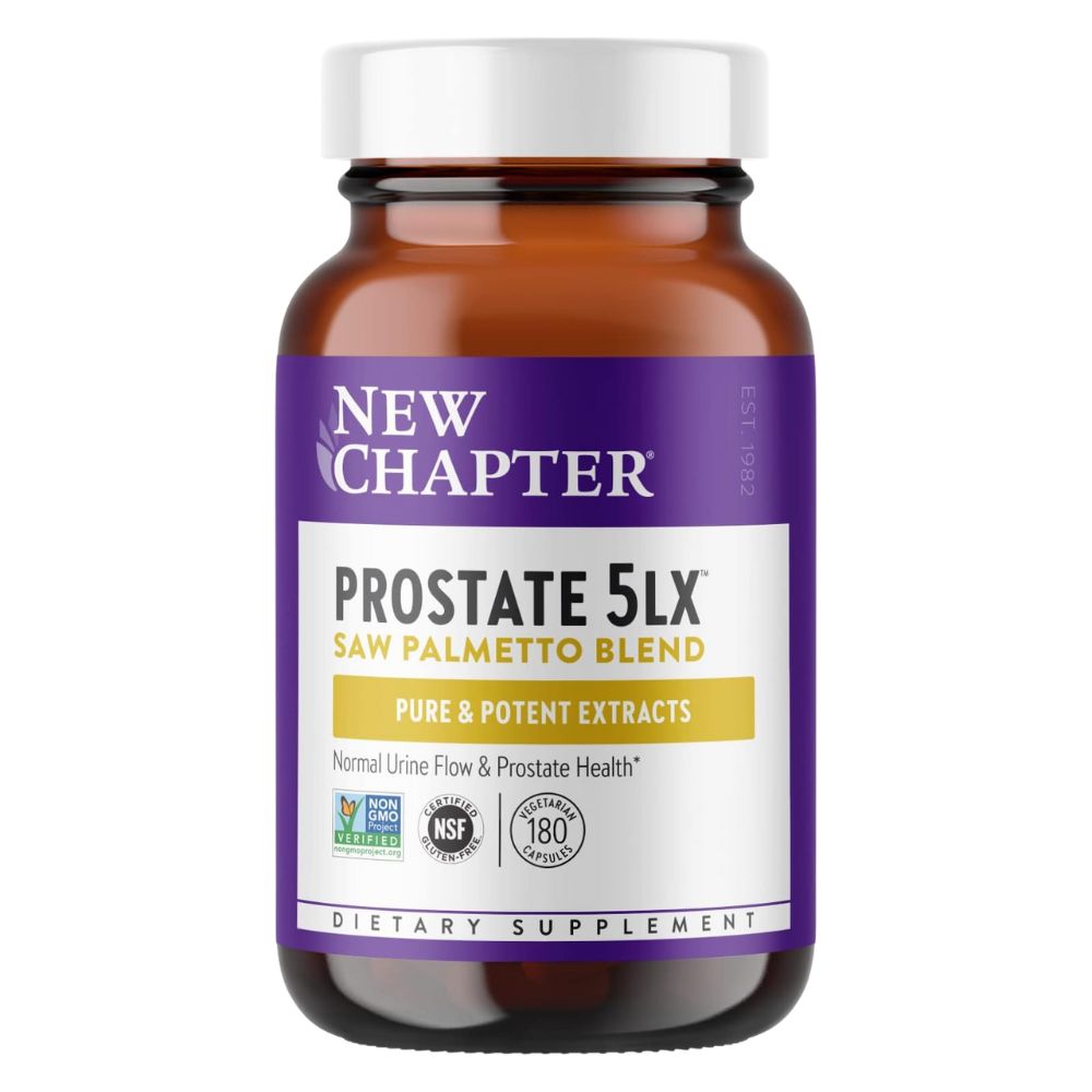 New Chapter Prostate Supplement - Prostate 5LX with Fermented Selenium for Prostate Health - 180 ct Vegetarian Capsule