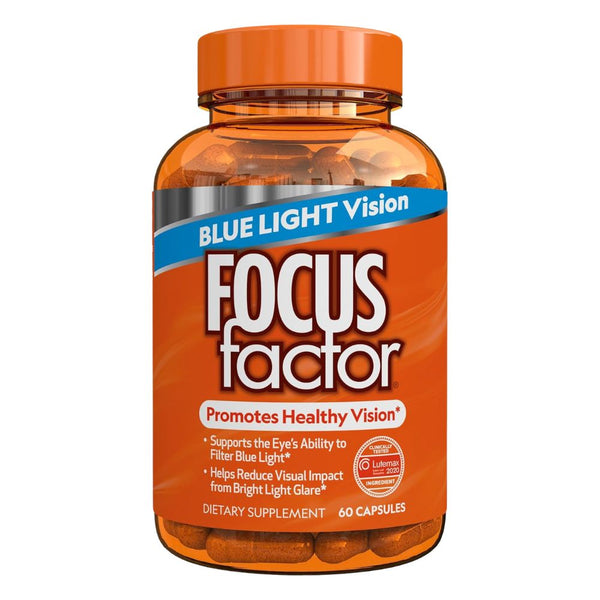 Focus Factor Blue Light Formula (60 Count) - Eye Vitamins with Blue Light Filtration Support - Lutein and Zeaxanthin Supplement with Vitamin C, Vitamin E