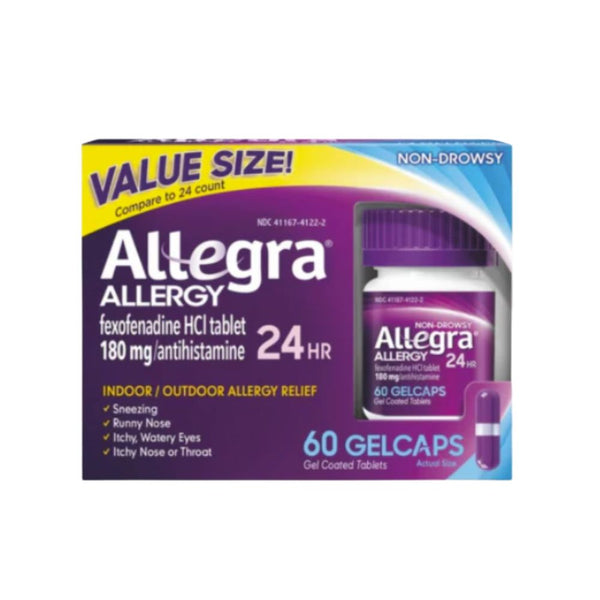 Allegra 24Hr Allergy Relief 60 Gelcaps