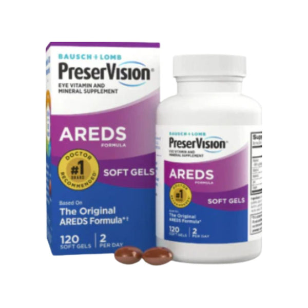 PreserVision AREDS, Bausch + Lomb, Eye Vitamin & Mineral Supplement Tablets, 120Ct (Soft Gels)