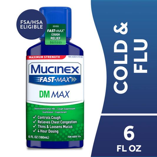 Mucinex DM Max Cough & Cold Liquid Medicine For Adults, 6.0 Fl Oz