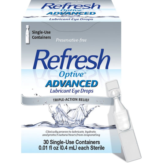 Refresh - Optive Advanced Lubricant Eye Drops, 30 ct