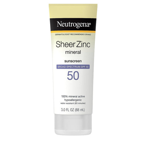 Neutrogena - Sheer Zinc Mineral Sunscreen - SPF 50 - 3 floz