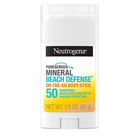 Neutrogena - Beach Defense On-The-Go - Mineral Sunscreen Body Stick - SPF 50 - 1.5 oz