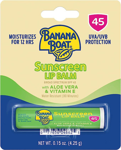 Banana Boat - Aloe Vera & Vitamin E Sunscreen Lip Balm - SPF 45 - 0.15 oz