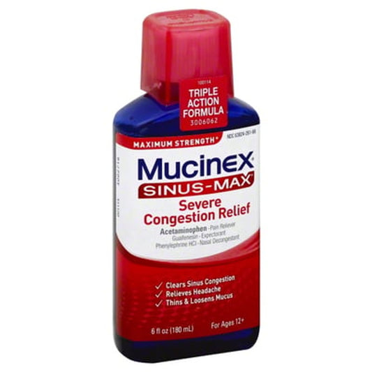 Mucinex Adult Liquid Severe Congestion & Pain Relief, 6.0 fl oz