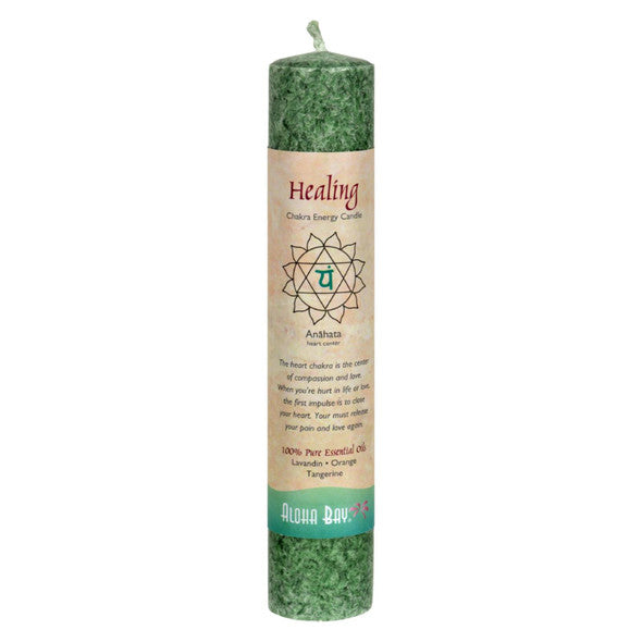 Aloha Bay - Chakra Pillar Candle - Green - 8