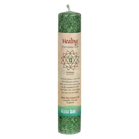 Aloha Bay - Chakra Pillar Candle - Green - 8