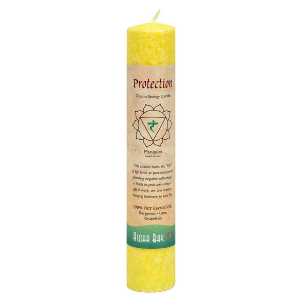 Aloha Bay - Chakra Pillar Candle Protection Yellow - 1 Candle