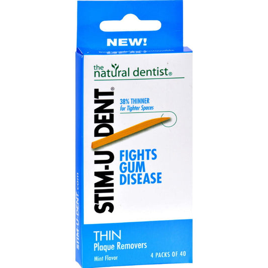 The Natural Dentist Stim-U-Dent Original Plaque Removers Mint Flavor 4 Packs of 40 (160 Count)