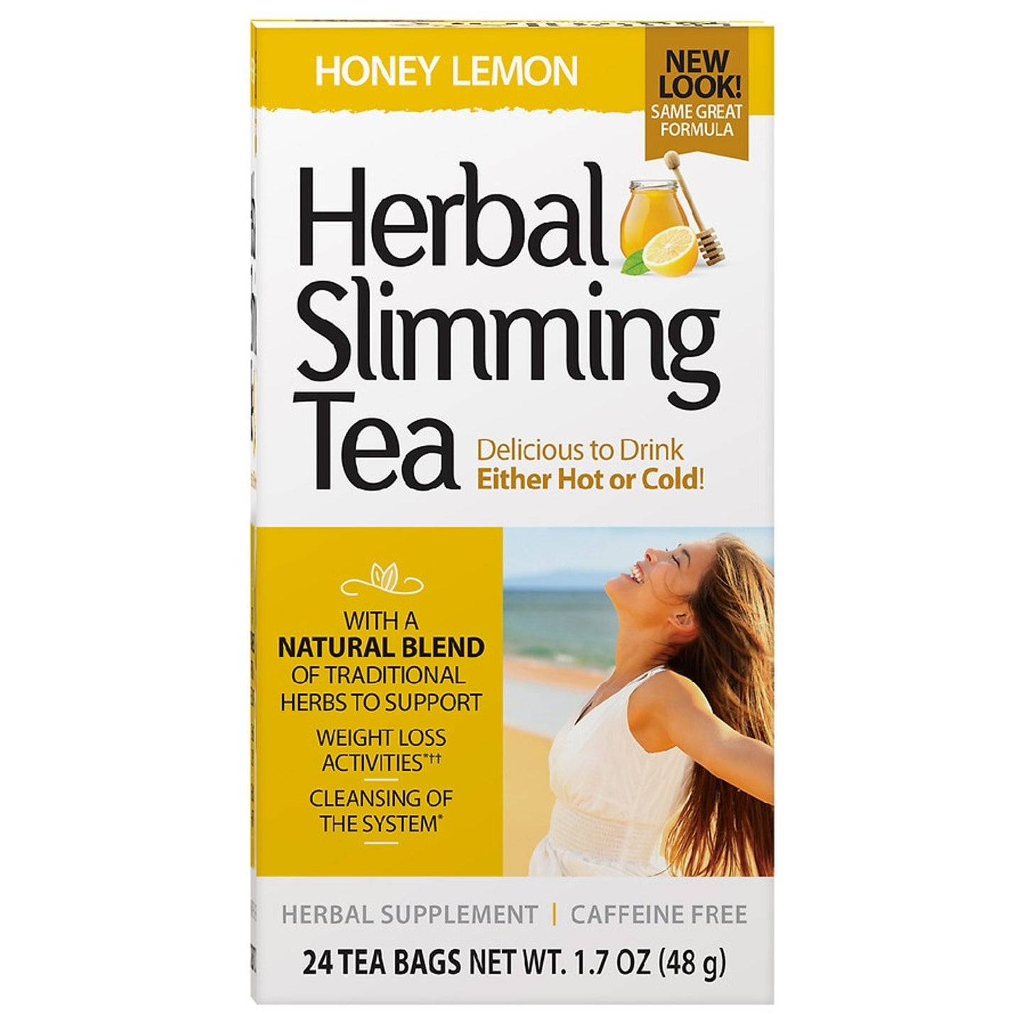 21st Century Herbal Slimming Tea, Honey Lemon, 24 Tea Bags