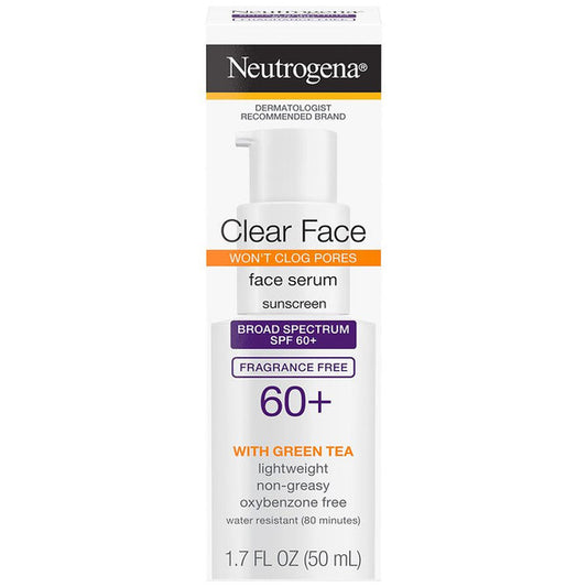 Neutrogena - Clear Face Serum Face Sunscreen w/ Green tea - SPF 60 - 1.7 fl oz