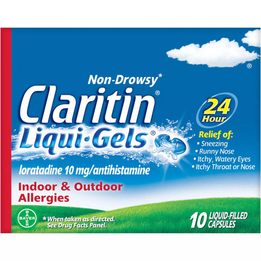 Claritin 24 Hour Non-Drowsy Allergy Liqui-Gels, 10 Count