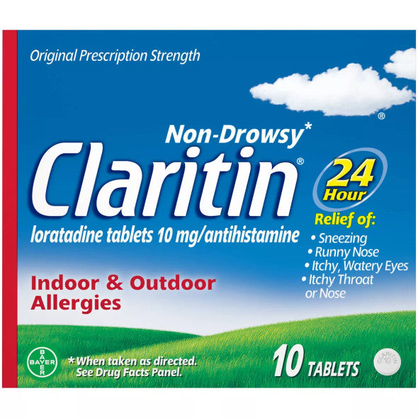 Claritin Allergy Relief Non-Drowsy 24-Hour Tablets, 10 count