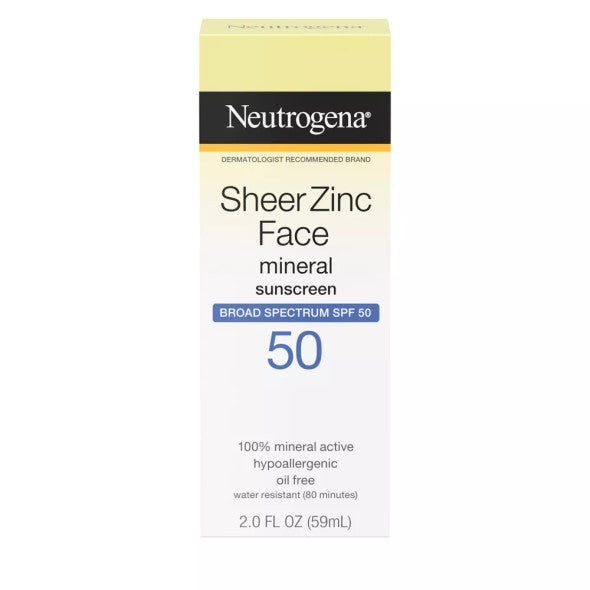 Neutrogena - Sheer Zinc Mineral Face Sunscreen - SPF 50 - 2 floz