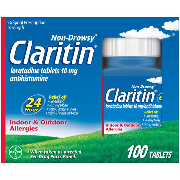 Claritin 24 Hour Non-Drowsy Allergy Relief Tablets, 100 count