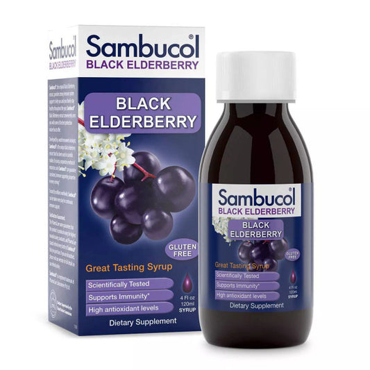 Sambucol Black Elderberry Vegan Immune Support Syrup, 4 fl oz