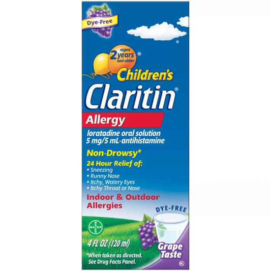 Claritin Children's Allergy Relief Non-Drowsy Cough Syrup, Grape Flavor, 4 oz