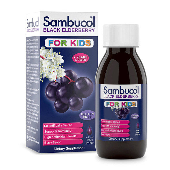 Sambucol Kid's Black Elderberry Syrup, Homeopathic Cold Relief, 4 oz