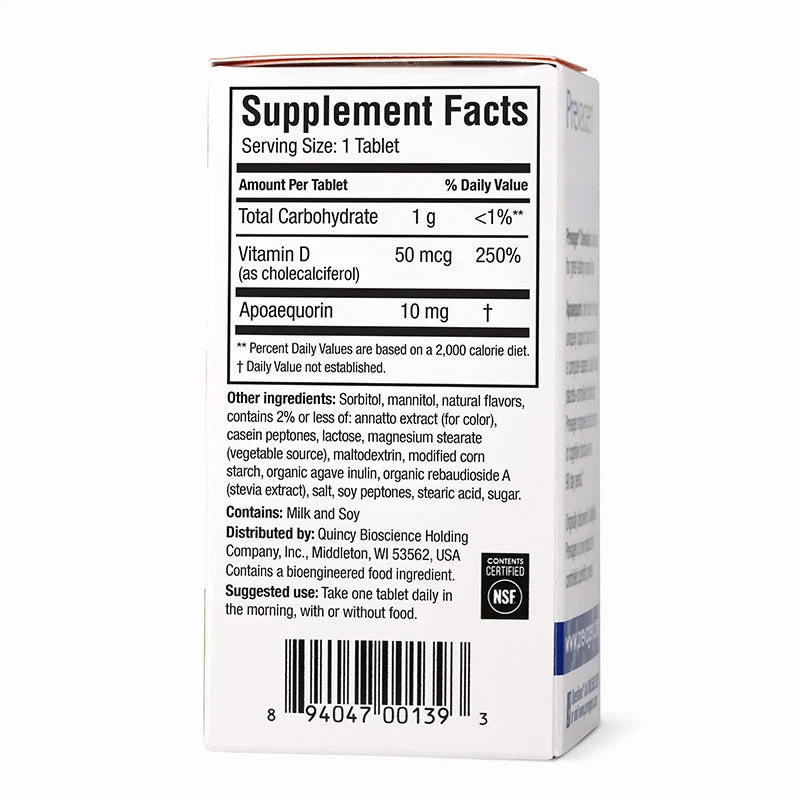 Prevagen® Regular Strength Orange Flavor Chewables - 10mg Apoaequorin, 30ct + Free DR OTC Eye Wipe