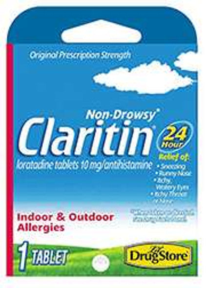 Claritin 24 hr Non-Drowsy Allergy Relief, 1 tablet, Perfect for on the go, CASE OF 6