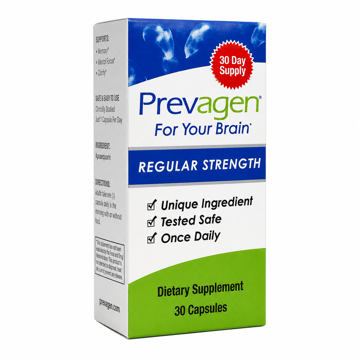 Prevagen® Regular Strength Capsules - 10mg Apoaequorin, 30ct + + Free DR OTC Eye Wipe