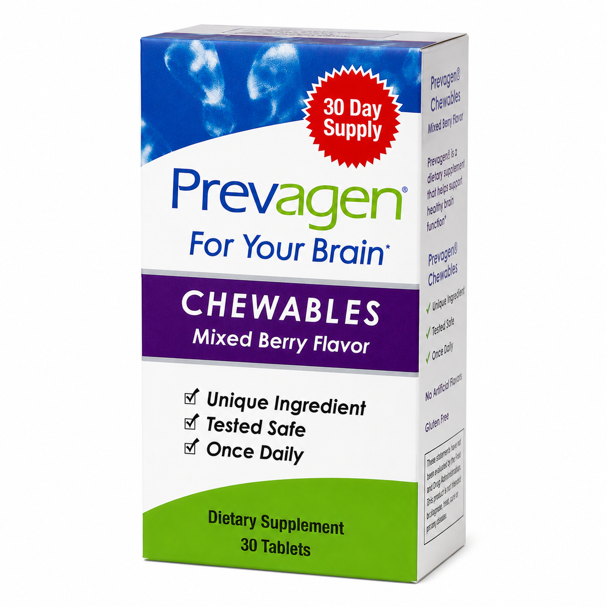 Prevagen® Regular Strength Berry Flavor Chewables - 10mg Apoaequorin, 30ct + Free DR OTC Eye Wipe