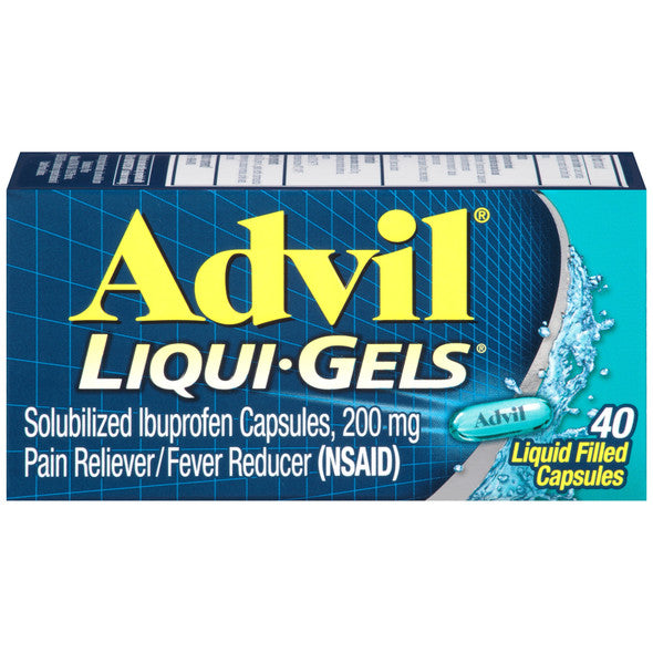 Advil Liqui-Gels Pain Reliever and Fever Reducer, Ibuprofen 200mg for Pain Relief - 40 Liquid Filled Capsules